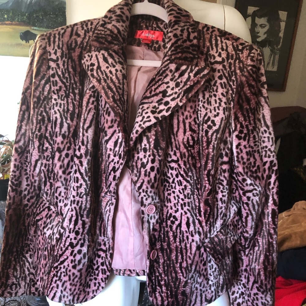 Jacket pink animal print